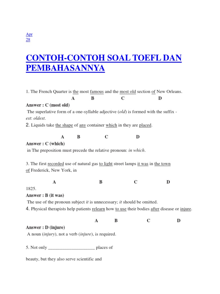 Detail Contoh Tes Toefl Nomer 51