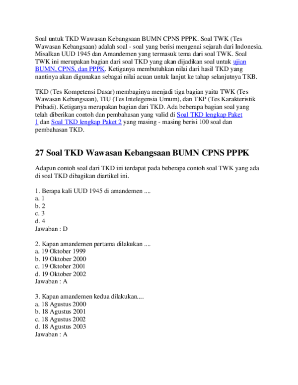 Detail Contoh Tes Wawasan Kebangsaan Nomer 55