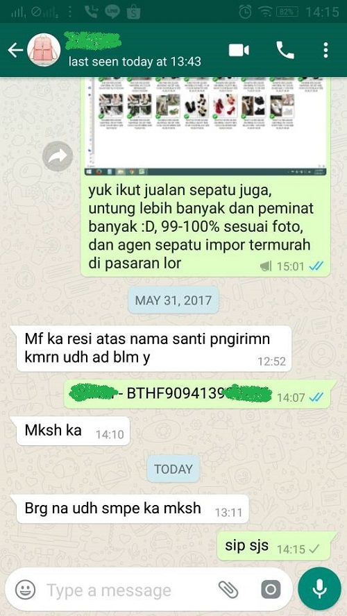 Detail Contoh Testimoni Baju Nomer 2