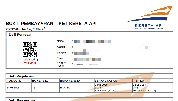 Detail Contoh Tiket Kereta Api Nomer 44