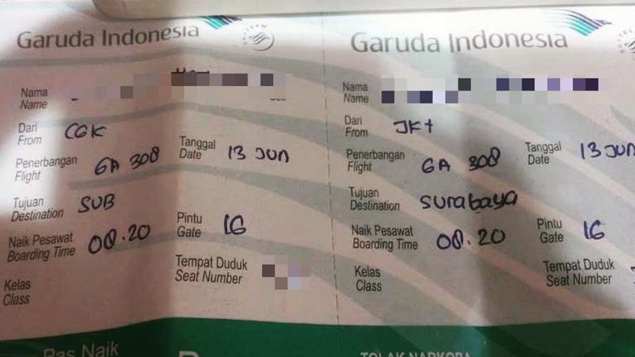 Contoh Tiket Pesawat Garuda Indonesia - KibrisPDR