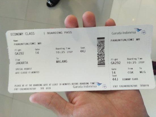 Detail Contoh Tiket Pesawat Garuda Indonesia Nomer 2