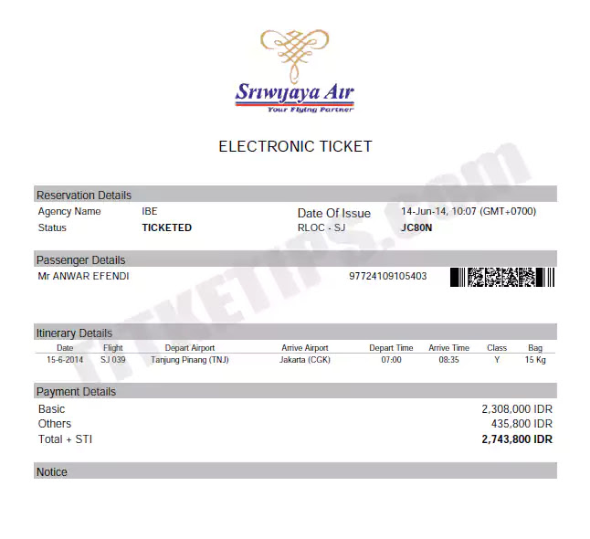 Detail Contoh Tiket Pesawat Garuda Indonesia Nomer 42