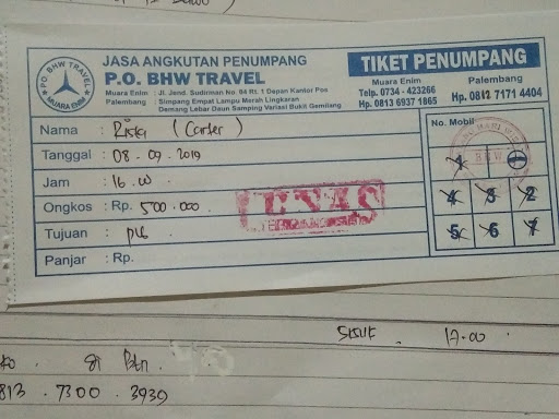 contoh tiket travel pdf