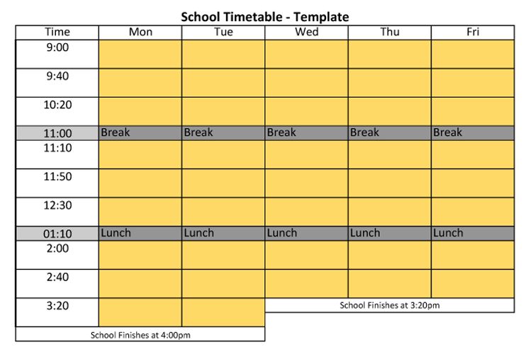 Detail Contoh Time Table Nomer 31