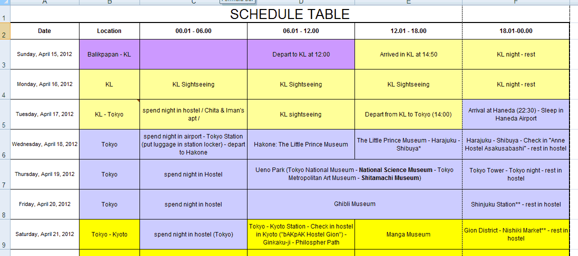 Detail Contoh Time Table Nomer 5