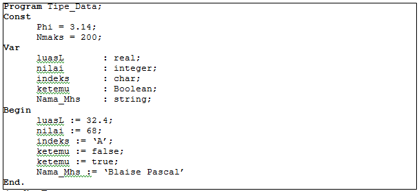 Detail Contoh Tipe Data Nomer 13