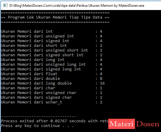 Detail Contoh Tipe Data Nomer 20