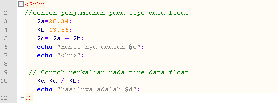 Detail Contoh Tipe Data Float Nomer 12
