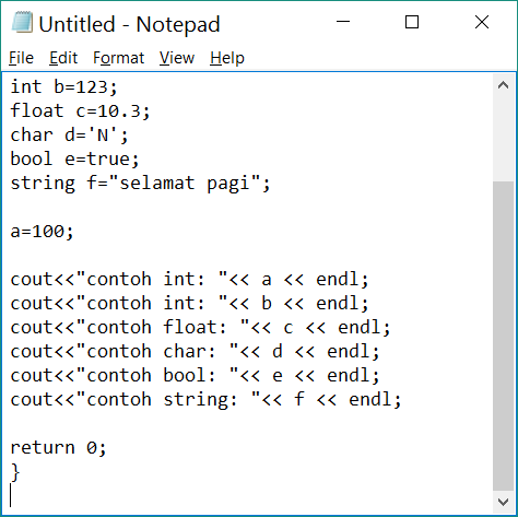 Detail Contoh Tipe Data Float Nomer 17
