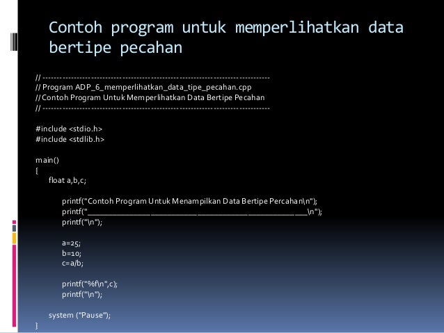 Detail Contoh Tipe Data Float Nomer 46