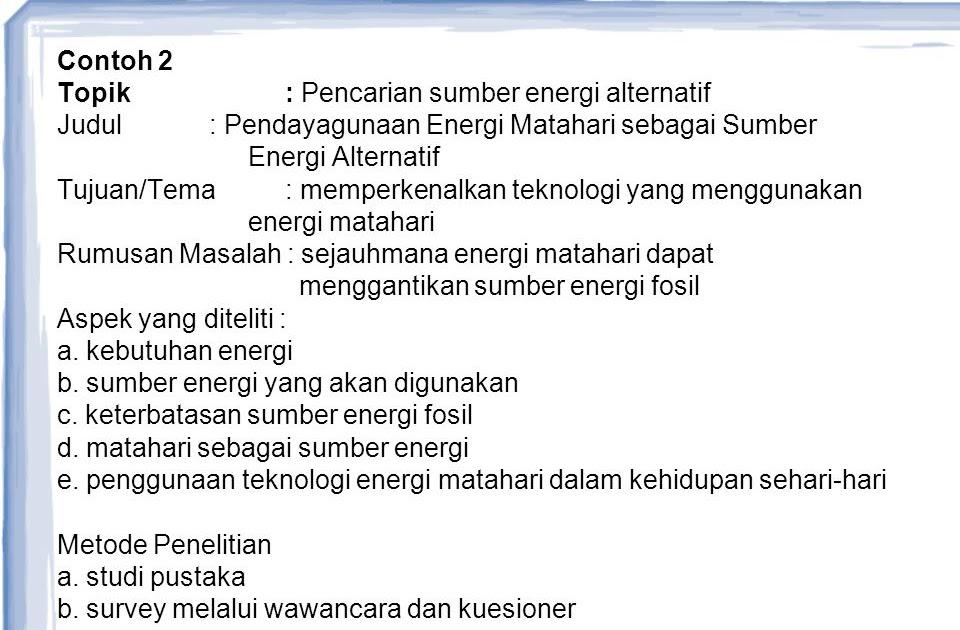 Contoh Topik Dan Judul Penelitian - KibrisPDR