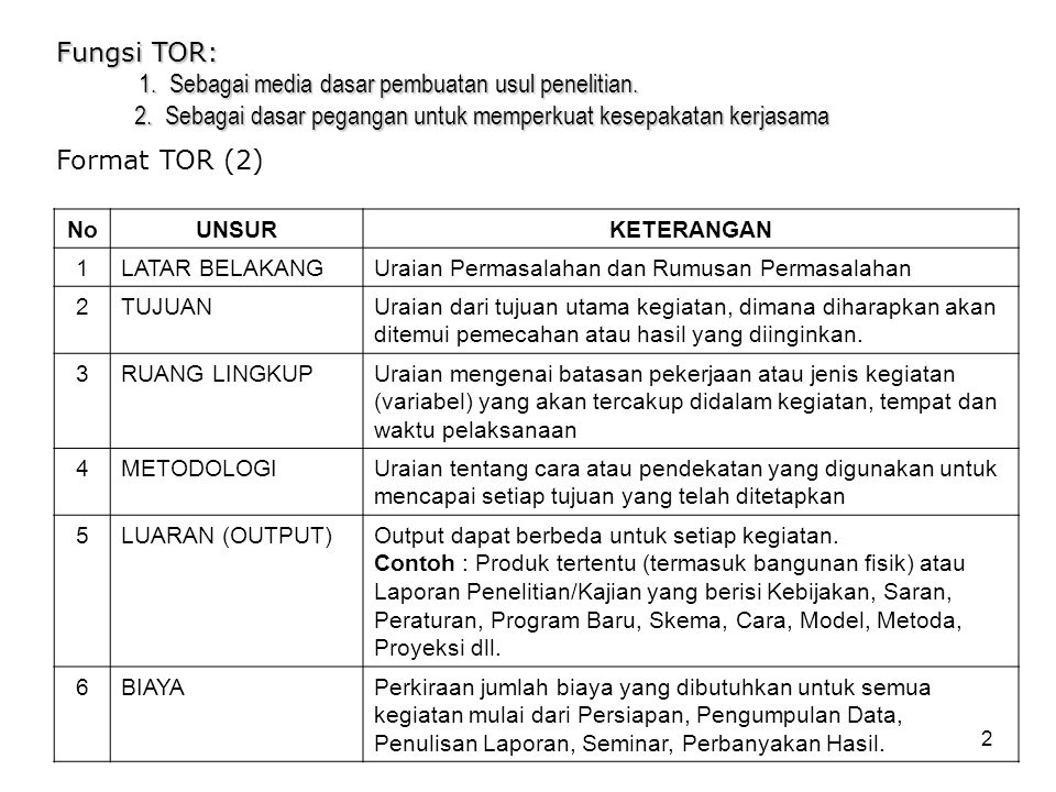 Detail Contoh Tor Kegiatan Nomer 13