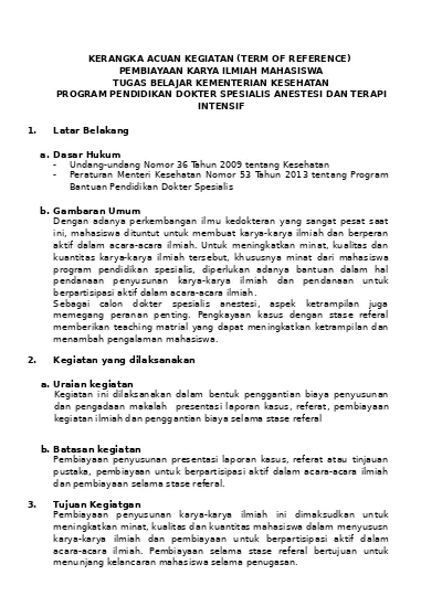 Detail Contoh Tor Kegiatan Workshop Nomer 27