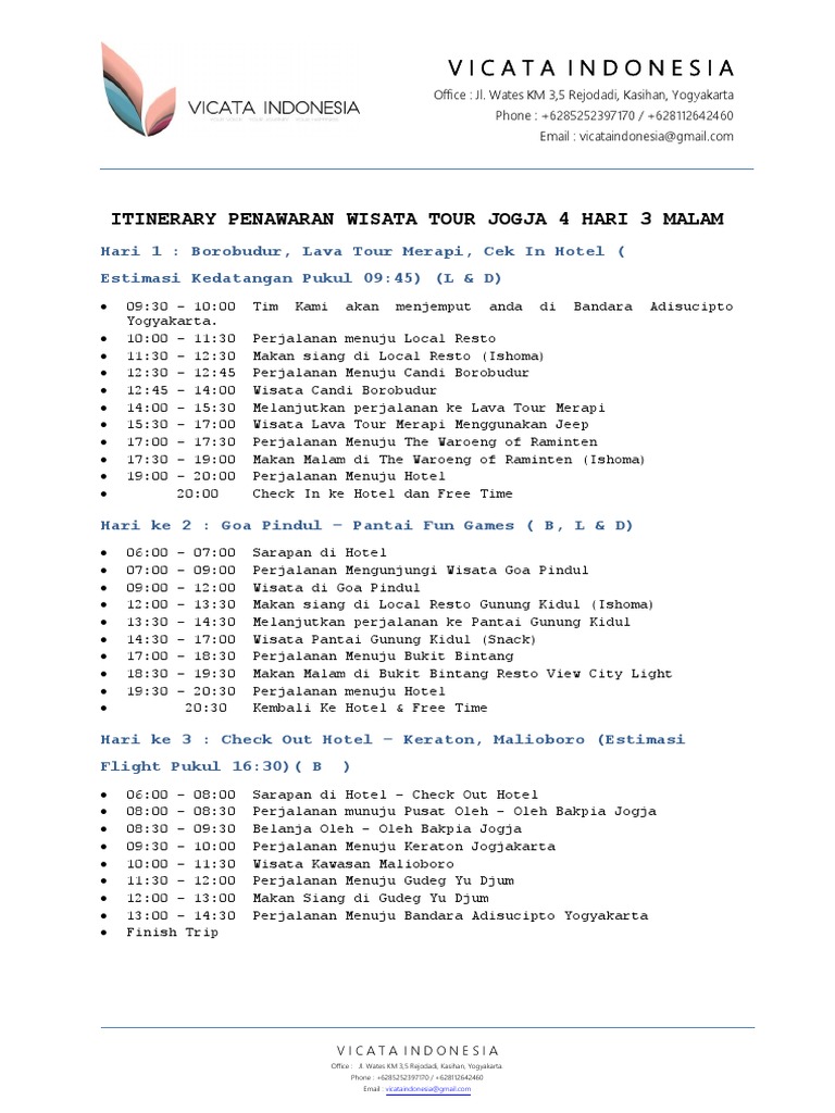 Detail Contoh Tour Itinerary Nomer 17