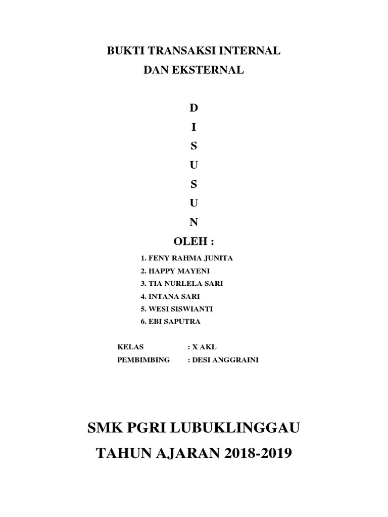 Detail Contoh Transaksi Internal Dan Eksternal Nomer 23