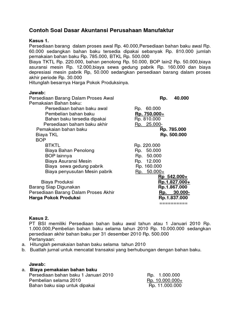 Detail Contoh Transaksi Perusahaan Manufaktur Nomer 35