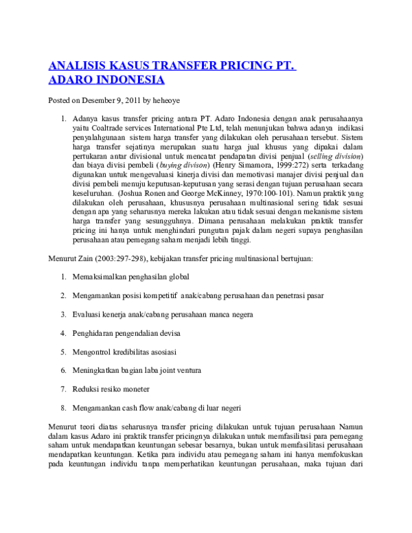 Detail Contoh Transfer Pricing Nomer 20