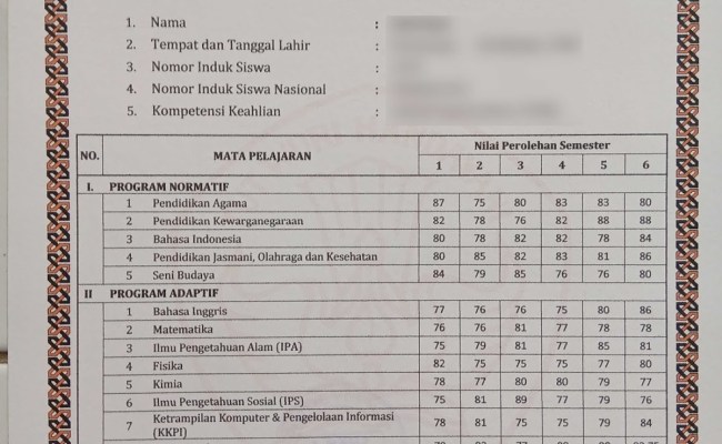 Detail Contoh Transkrip Nilai Sma 2019 Nomer 12