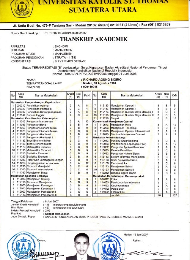 Detail Contoh Transkrip Nilai Smk Nomer 28