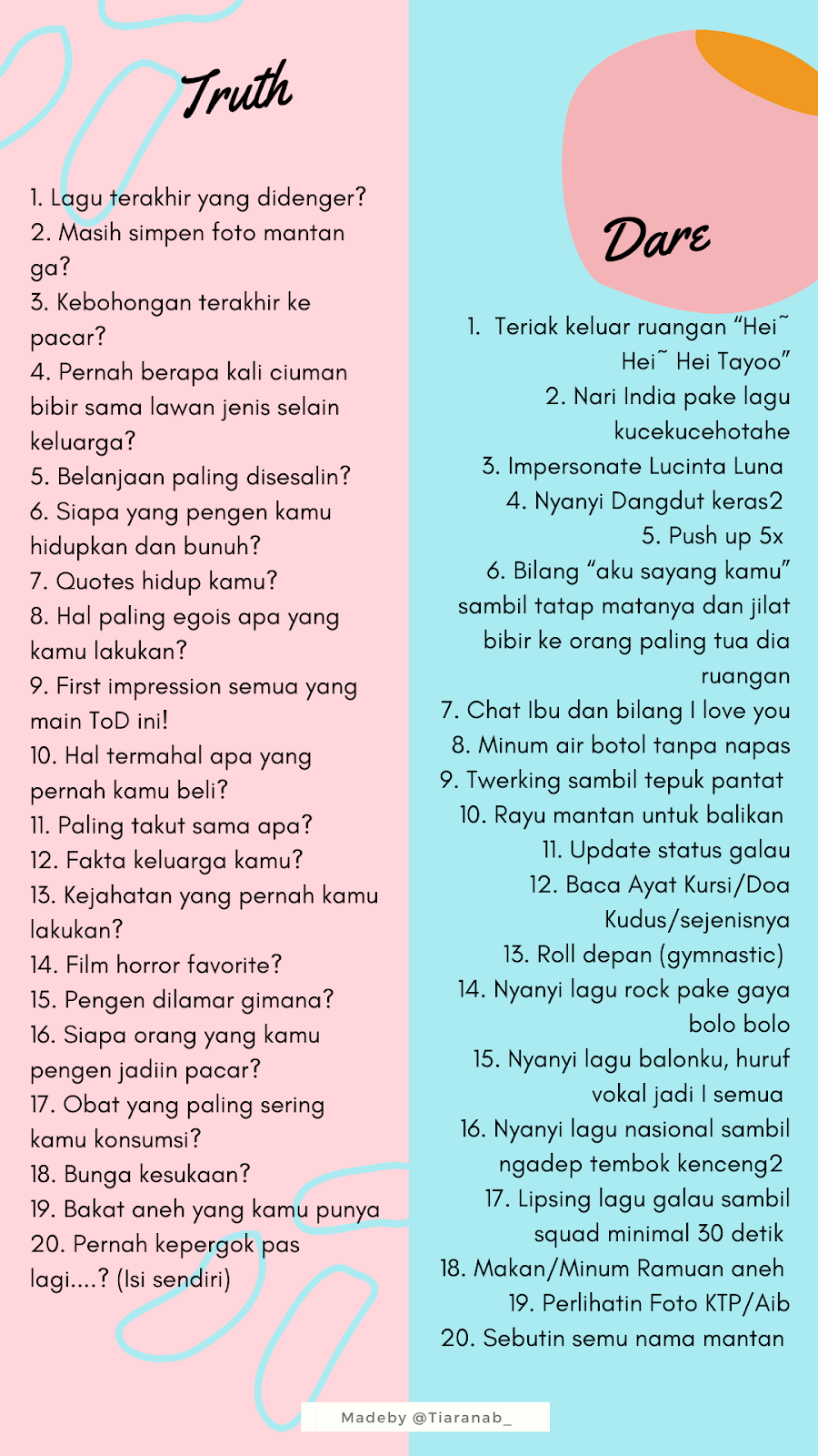 Contoh Truth Or Dare - KibrisPDR