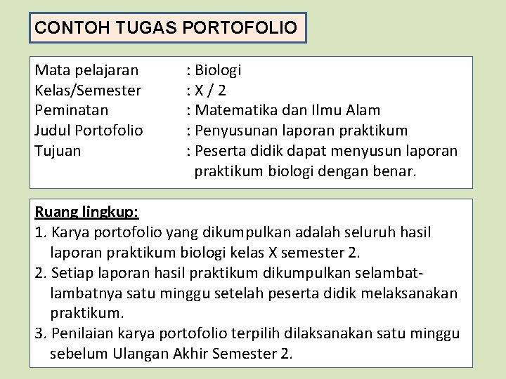 Detail Contoh Tugas Portofolio Biologi Sma Nomer 37