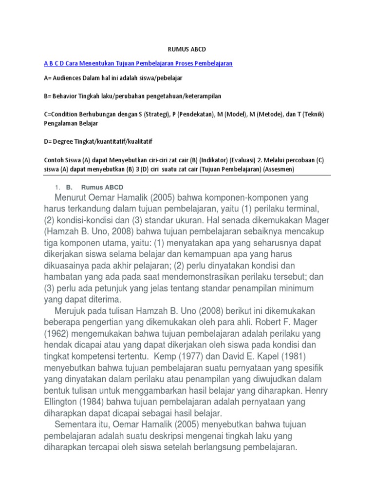 Contoh Tujuan Pembelajaran Abcd - 53+ Koleksi Gambar