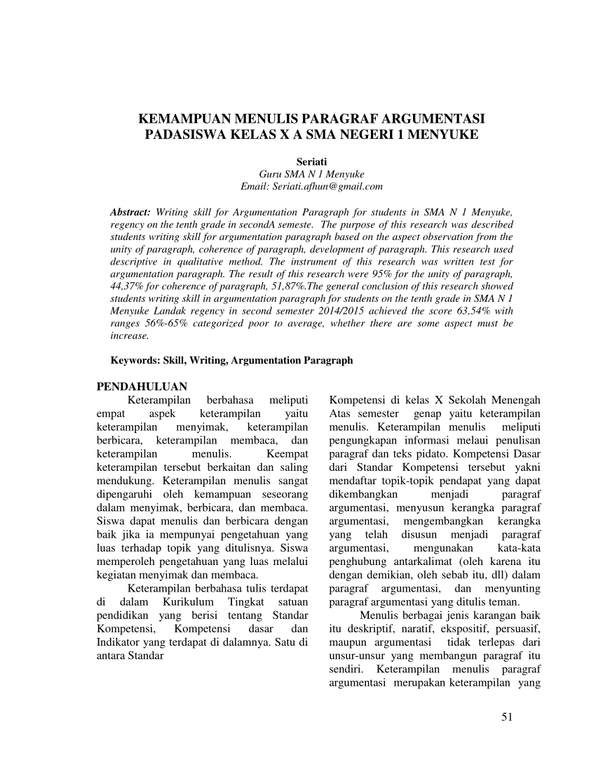 Detail Contoh Tulisan Argumentasi Nomer 49