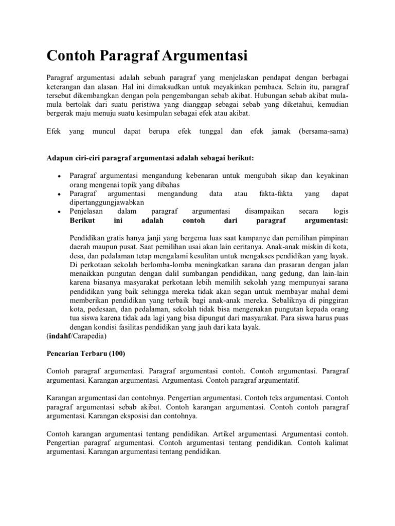 Detail Contoh Tulisan Argumentasi Nomer 10