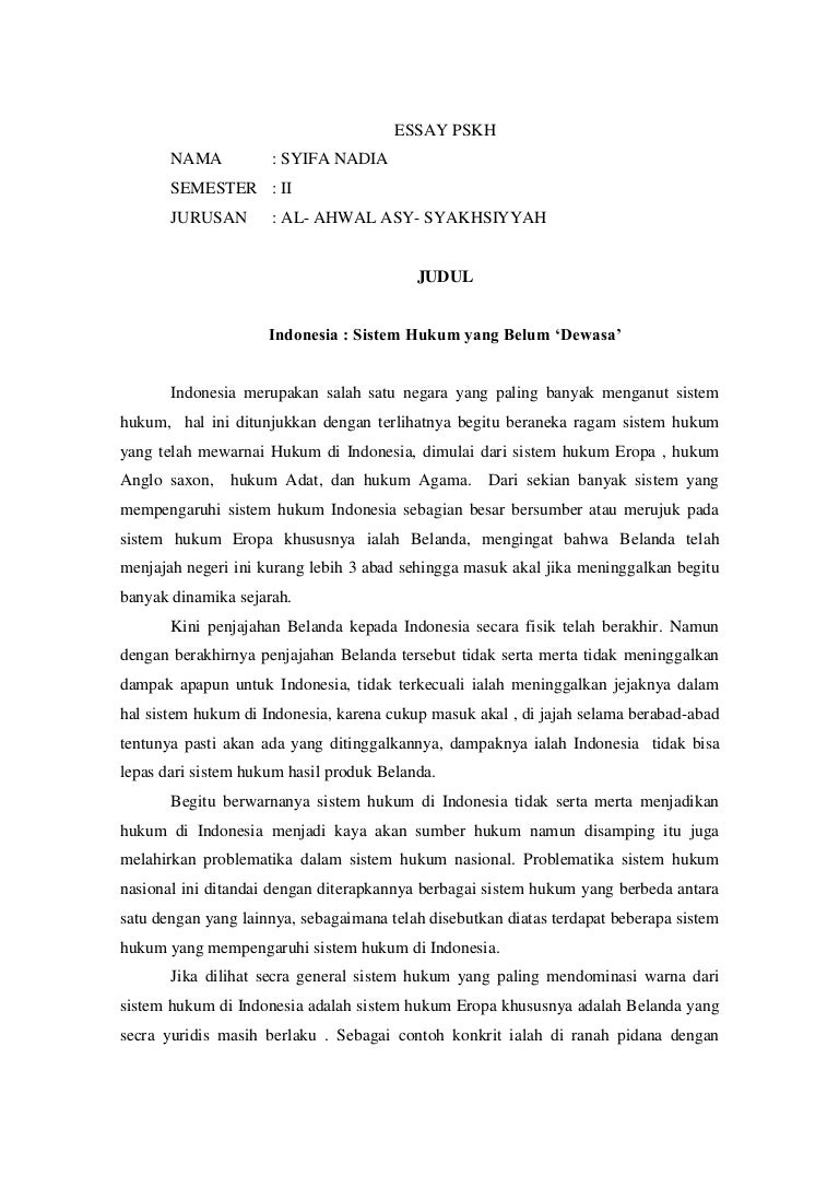 Detail Contoh Tulisan Essay Nomer 6