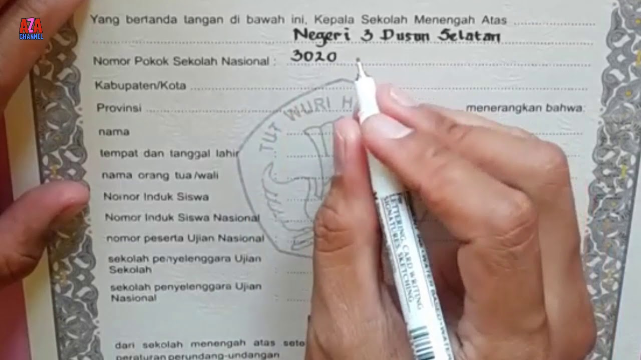 Detail Contoh Tulisan Ijazah Nomer 11