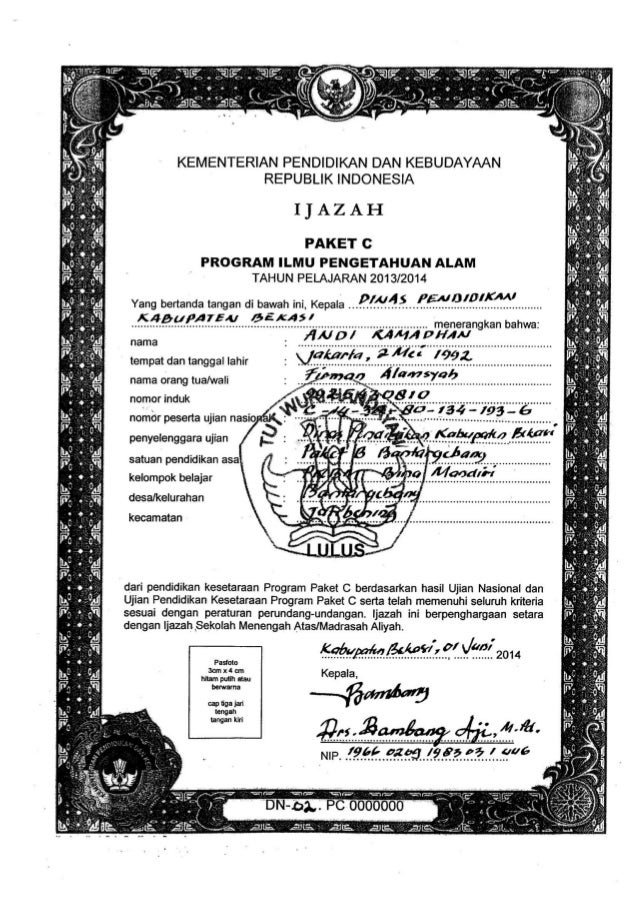 Detail Contoh Tulisan Ijazah Nomer 24