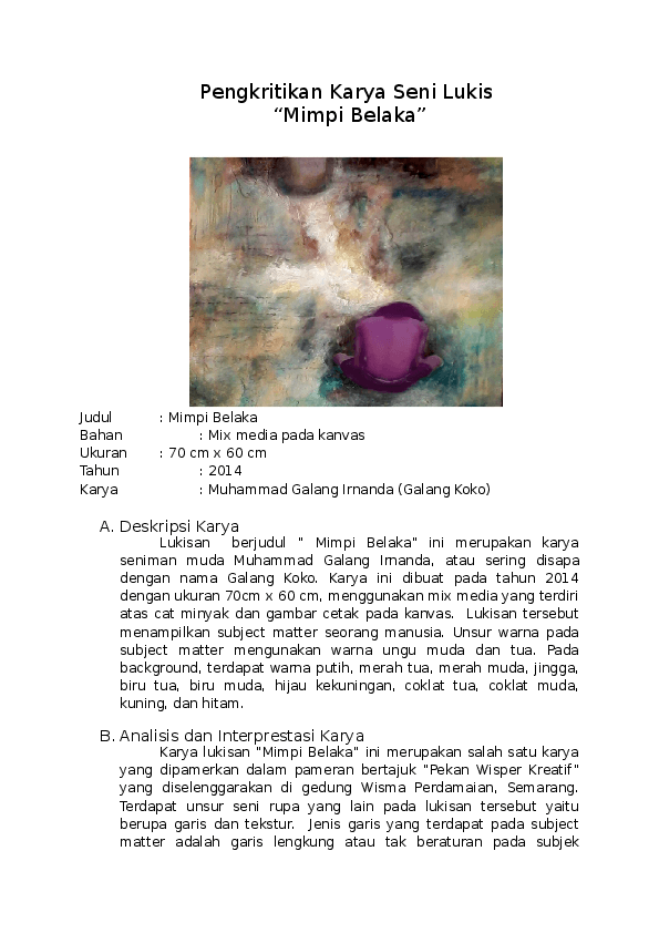 Detail Contoh Tulisan Kritik Karya Seni Rupa Koleksi Nomer 10