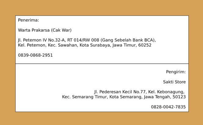 Detail Contoh Tulisan Mengirim Paket Nomer 3