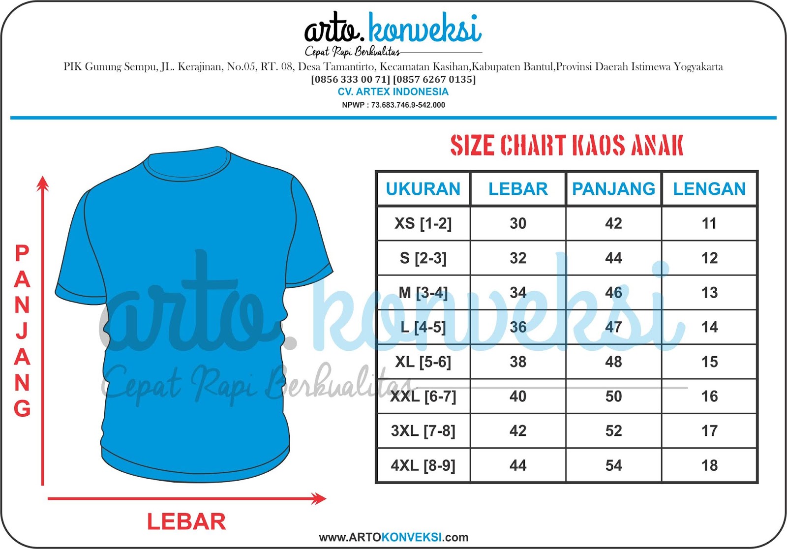 Detail Contoh Ukuran Baju Nomer 12