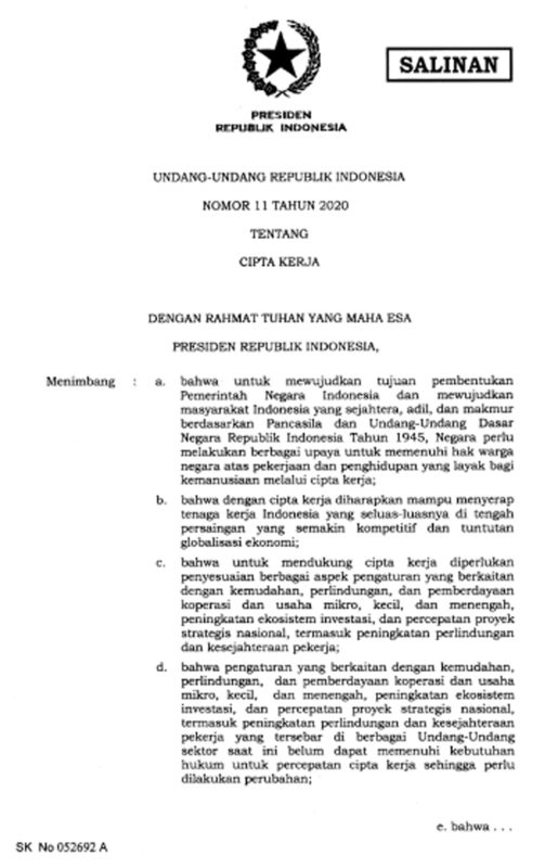 Detail Contoh Undang Undang Nomer 7