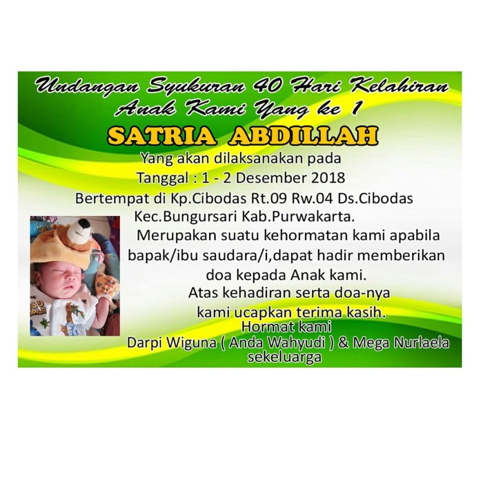 Detail Contoh Undangan 40 Hari Bayi Nomer 26