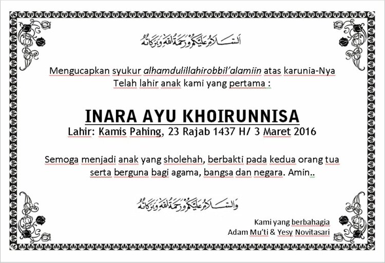 Detail Contoh Undangan 40 Hari Bayi Nomer 27