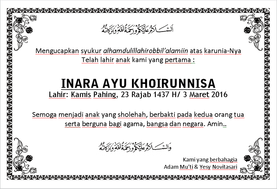 Detail Contoh Undangan 40 Hari Bayi Nomer 28