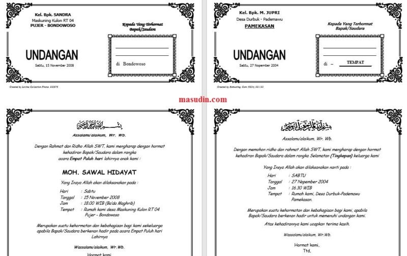 Detail Contoh Undangan 40 Hari Bayi Nomer 32