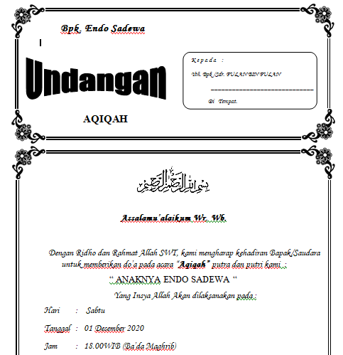 Detail Contoh Undangan 40 Hari Bayi Nomer 7
