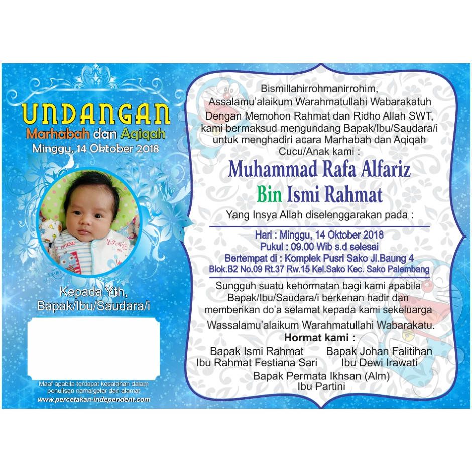 Detail Contoh Undangan Aqiqah Anak Laki Laki Nomer 20