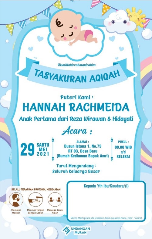 Contoh Undangan Aqiqah Anak Laki Laki - 56+ Koleksi Gambar