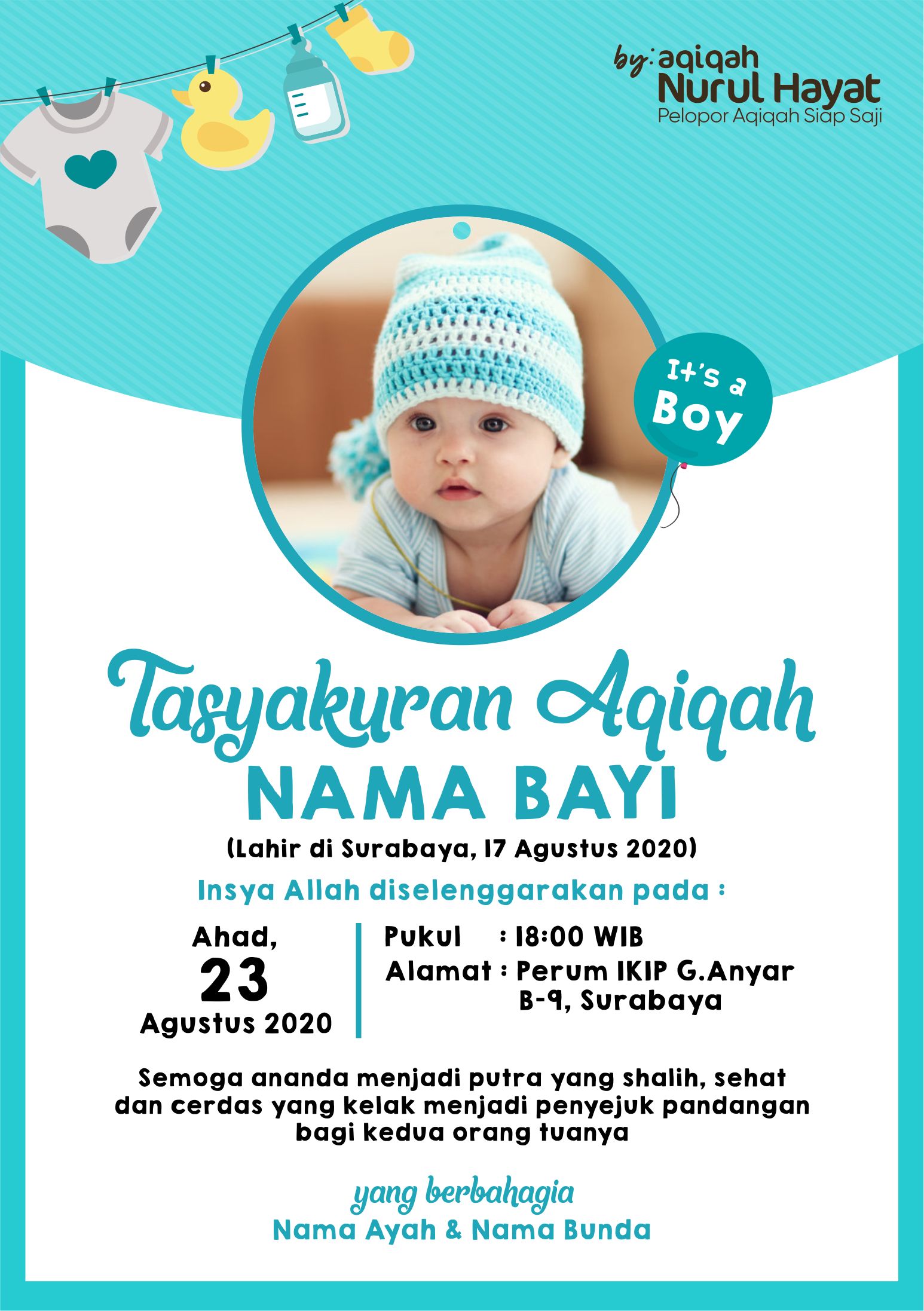 Detail Contoh Undangan Aqiqah Anak Laki Laki Nomer 5