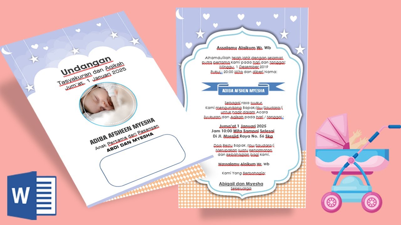 Detail Contoh Undangan Aqiqah Anak Ms Word Nomer 57