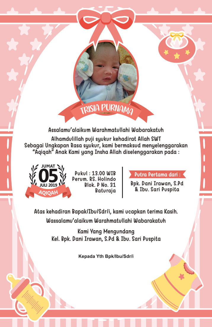 Detail Contoh Undangan Aqiqah Coreldraw Nomer 24