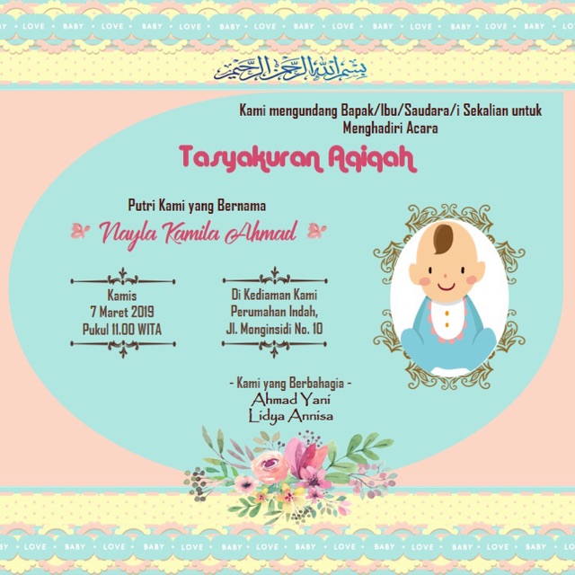 Detail Contoh Undangan Aqiqah Digital Nomer 14