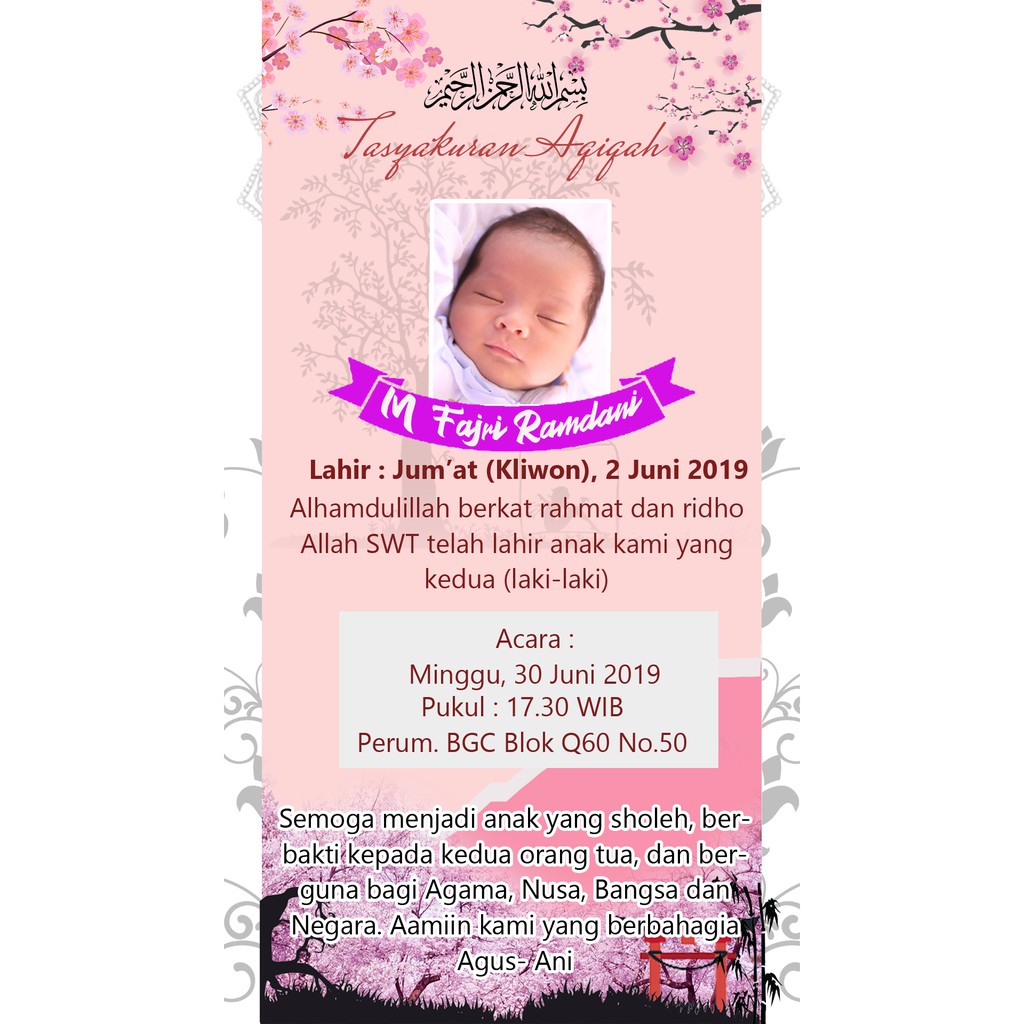 Detail Contoh Undangan Aqiqah Digital Nomer 31