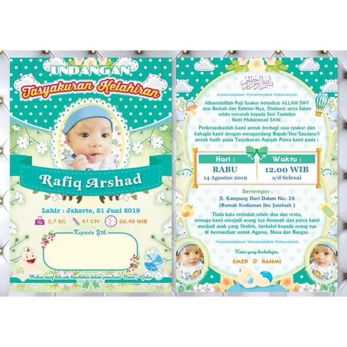 Detail Contoh Undangan Aqiqah Digital Nomer 36