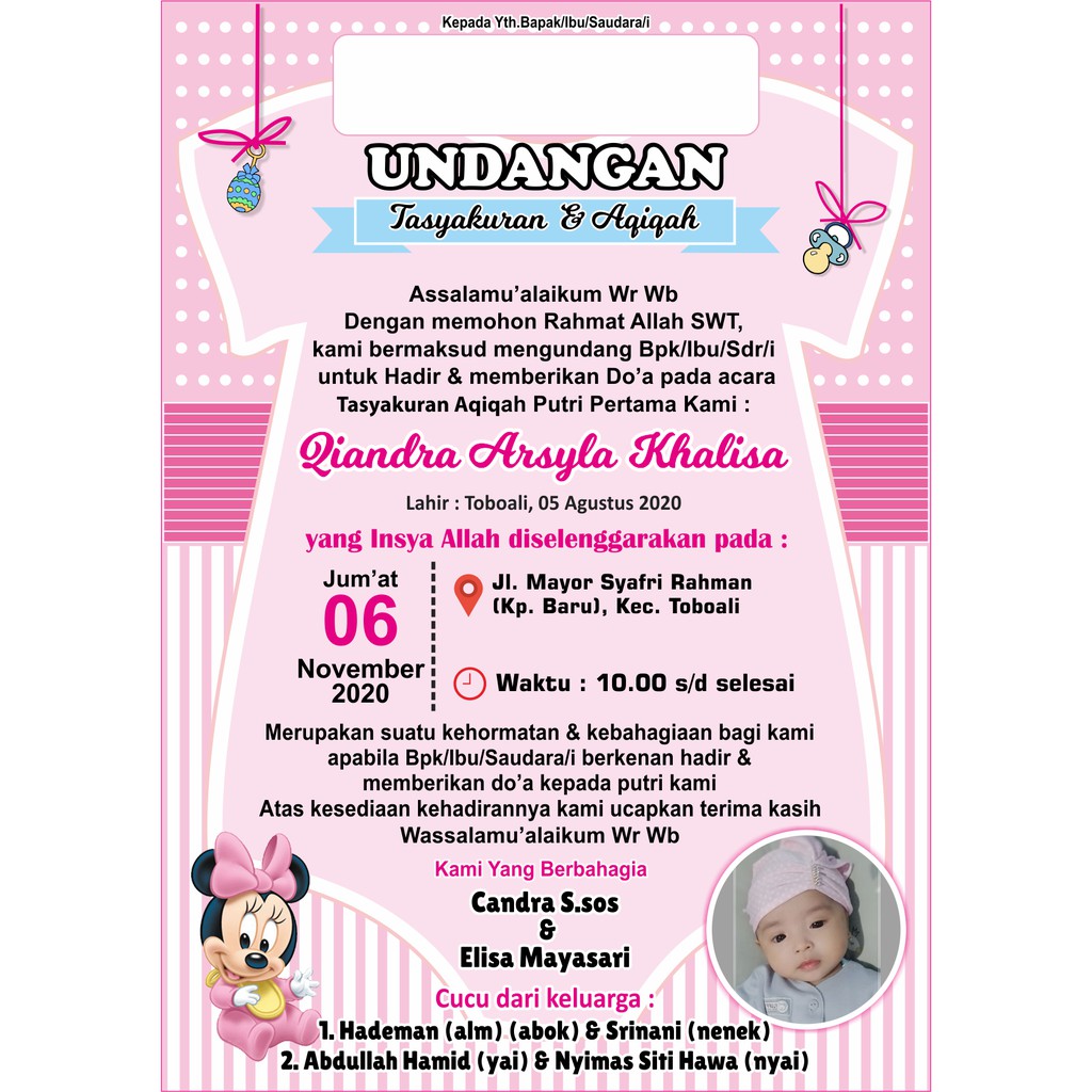 Detail Contoh Undangan Aqiqah Digital Nomer 44